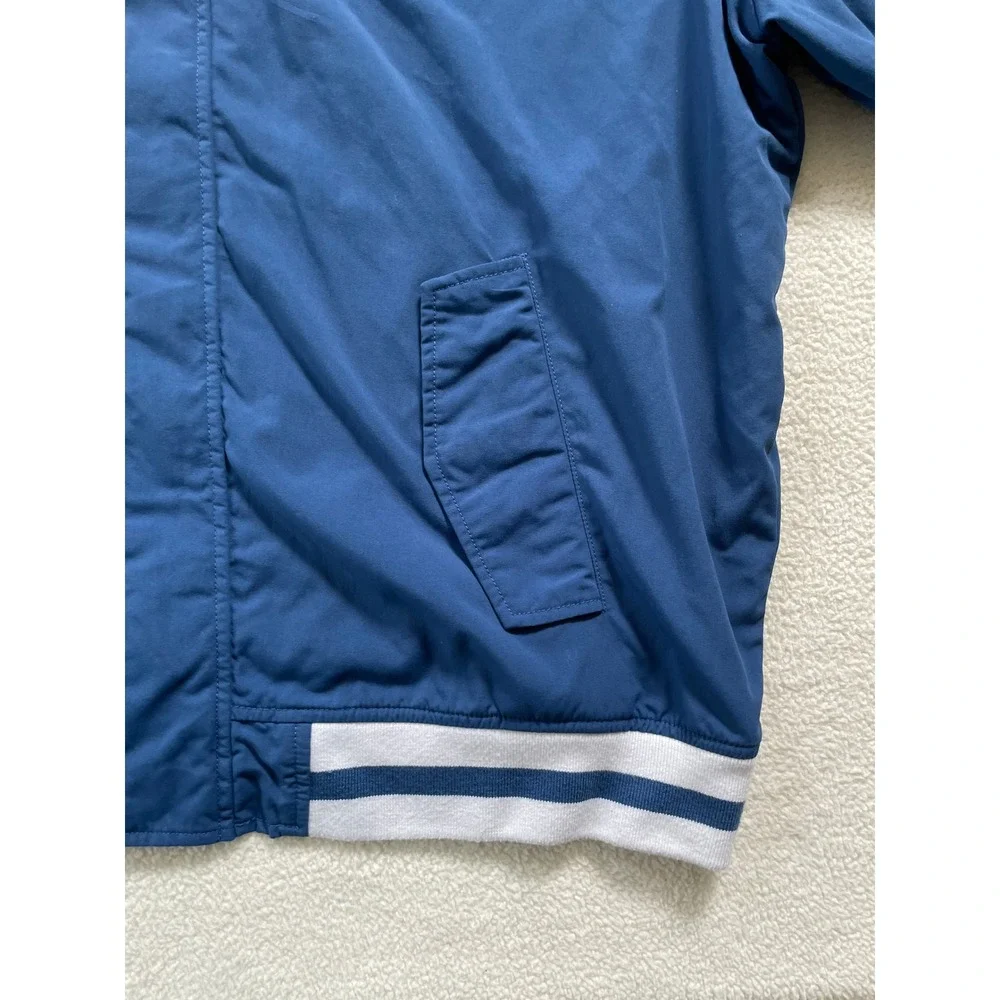 AE American Eagle‎ Mens XXL Bomber Jacket Blue Striped Cuffs Trim Lined Premium